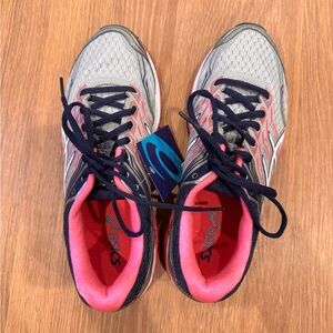 New ASICS Women's Athletic Shoes - Navy, Gray with Pink Highlights 8.5